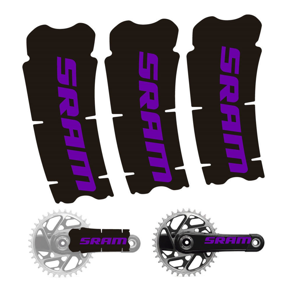 Stickers for SRAM Cranks, 3-Piece vinyl decals - Violet