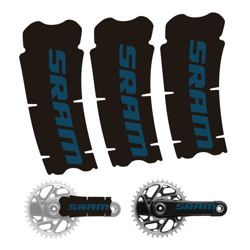 Stickers for SRAM Cranks, 3-Piece vinyl decals - Dark Lake