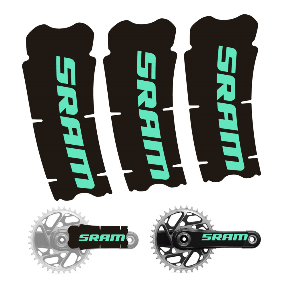 Stickers for SRAM Cranks, 3-Piece vinyl decals - Mint