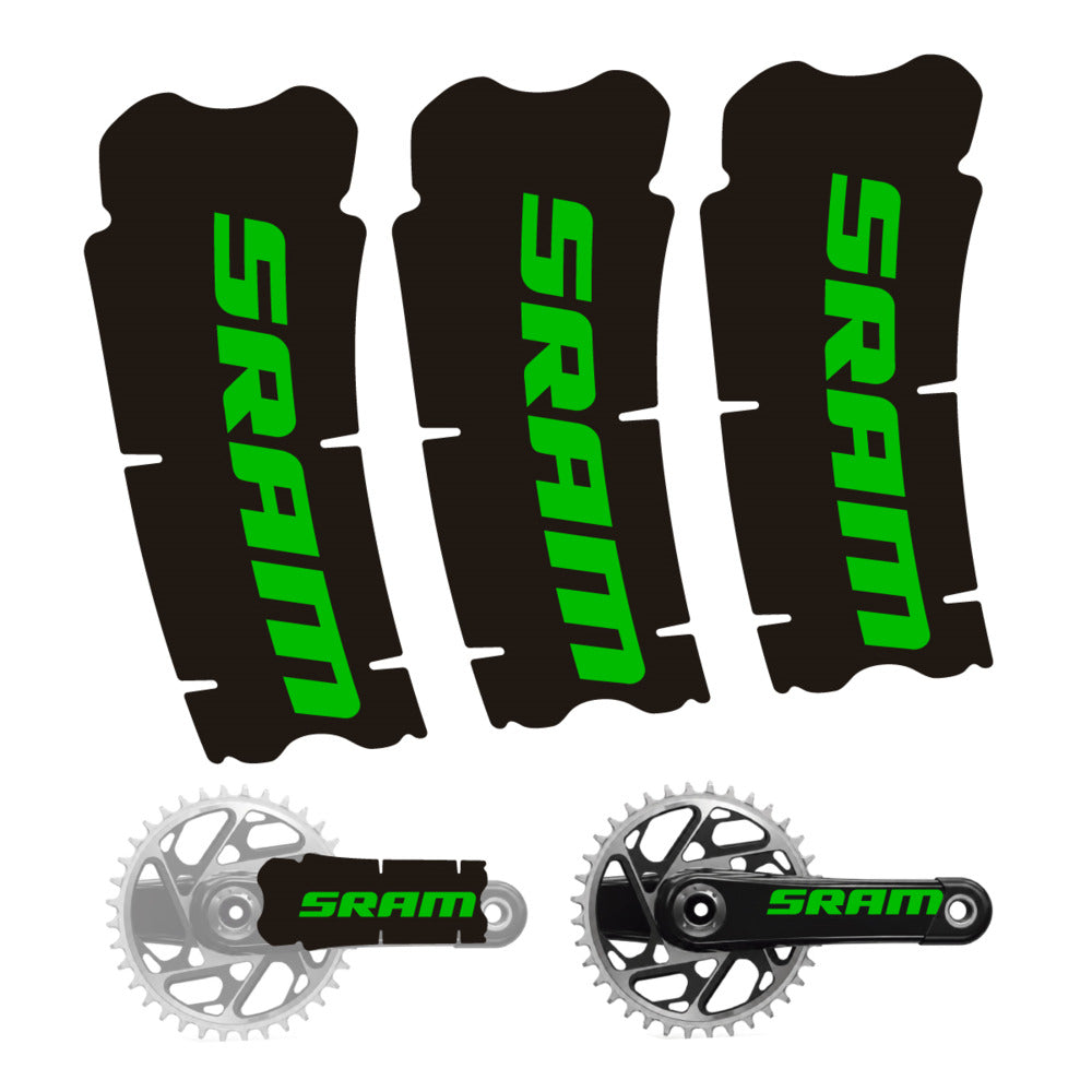 Stickers for SRAM Cranks, 3-Piece vinyl decals - Grass Green