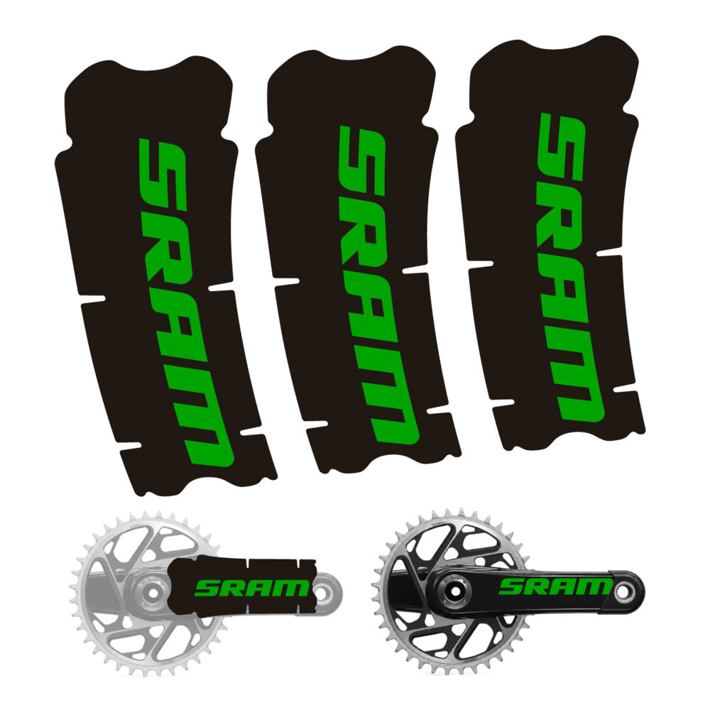 Stickers for SRAM Cranks, 3-Piece vinyl decals - Green