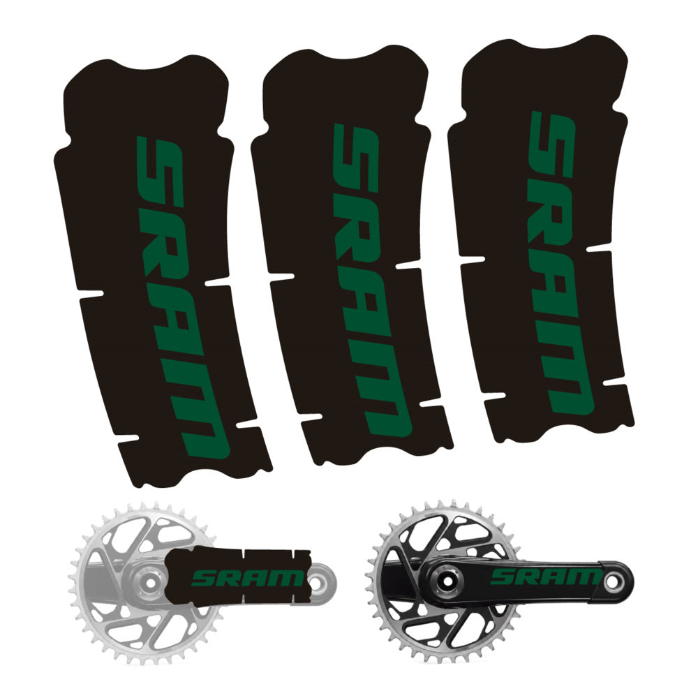 Stickers for SRAM Cranks, 3-Piece vinyl decals - Dark Green