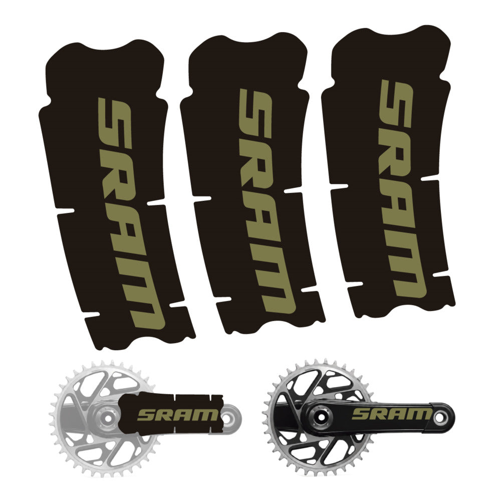 Stickers for SRAM Cranks, 3-Piece vinyl decals - Khaki