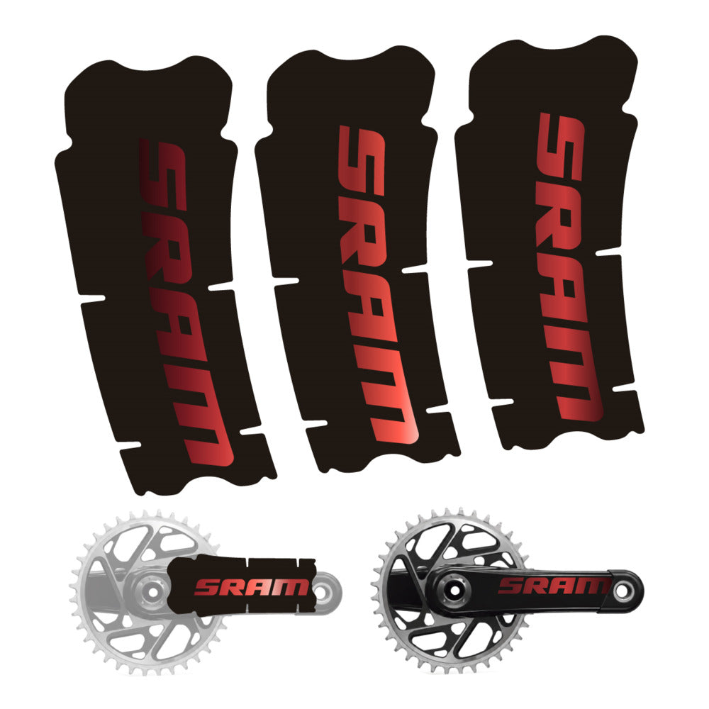 Stickers for SRAM Cranks, 3-Piece vinyl decals - Copper