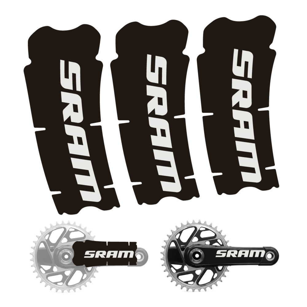 Stickers for SRAM Cranks, 3-Piece vinyl decals - Pearl Grey