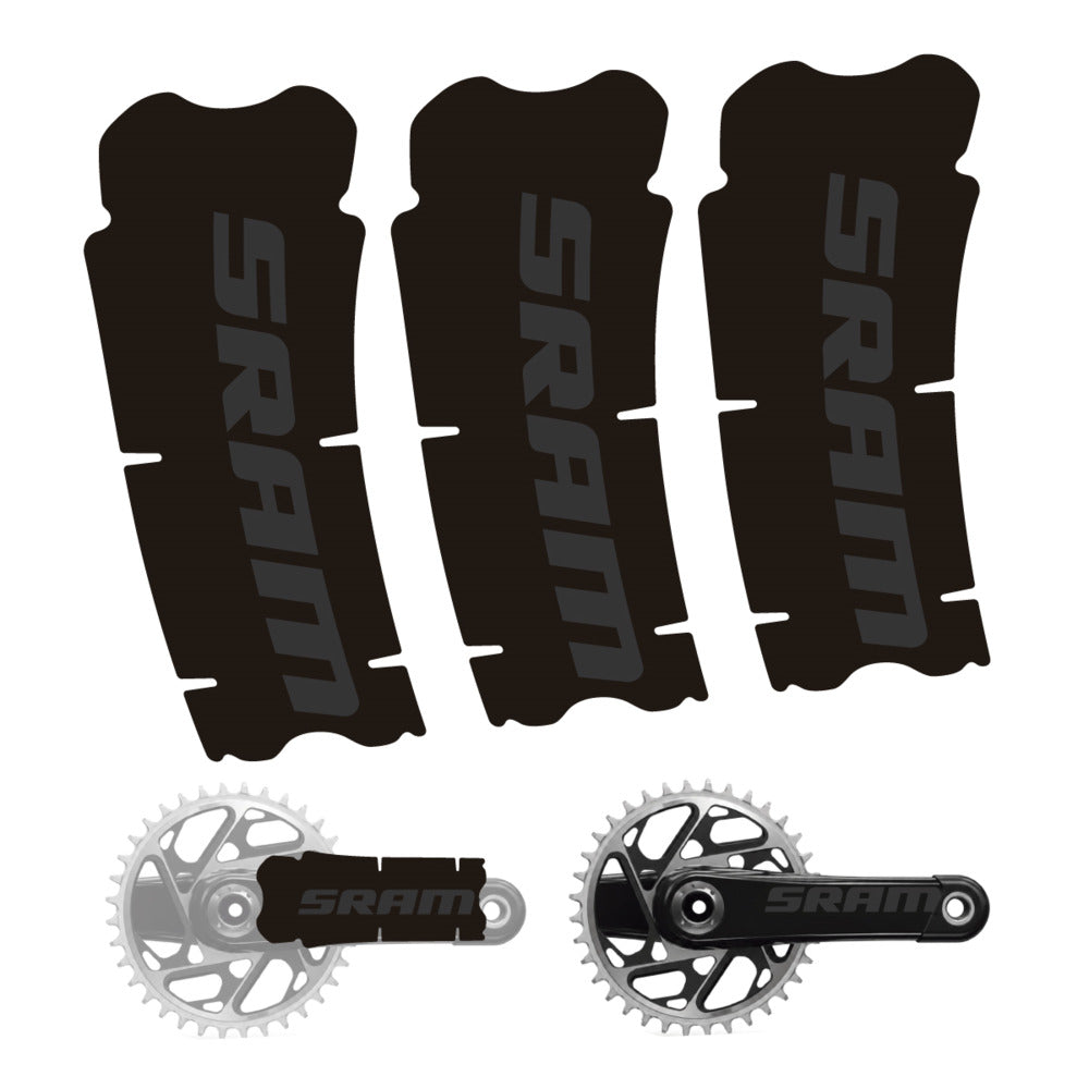 Stickers for SRAM Cranks, 3-Piece vinyl decals - Very Dark Grey