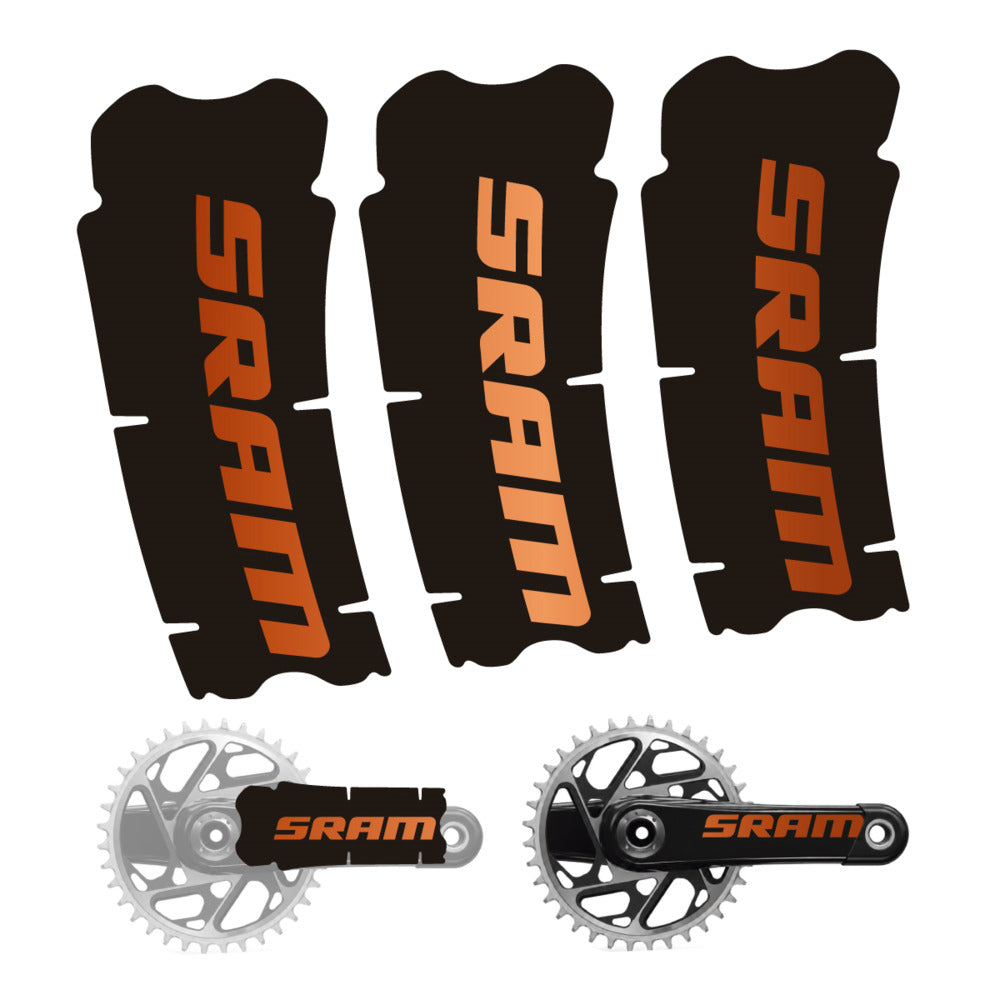Stickers for SRAM Cranks, 3-Piece vinyl decals - Bronze