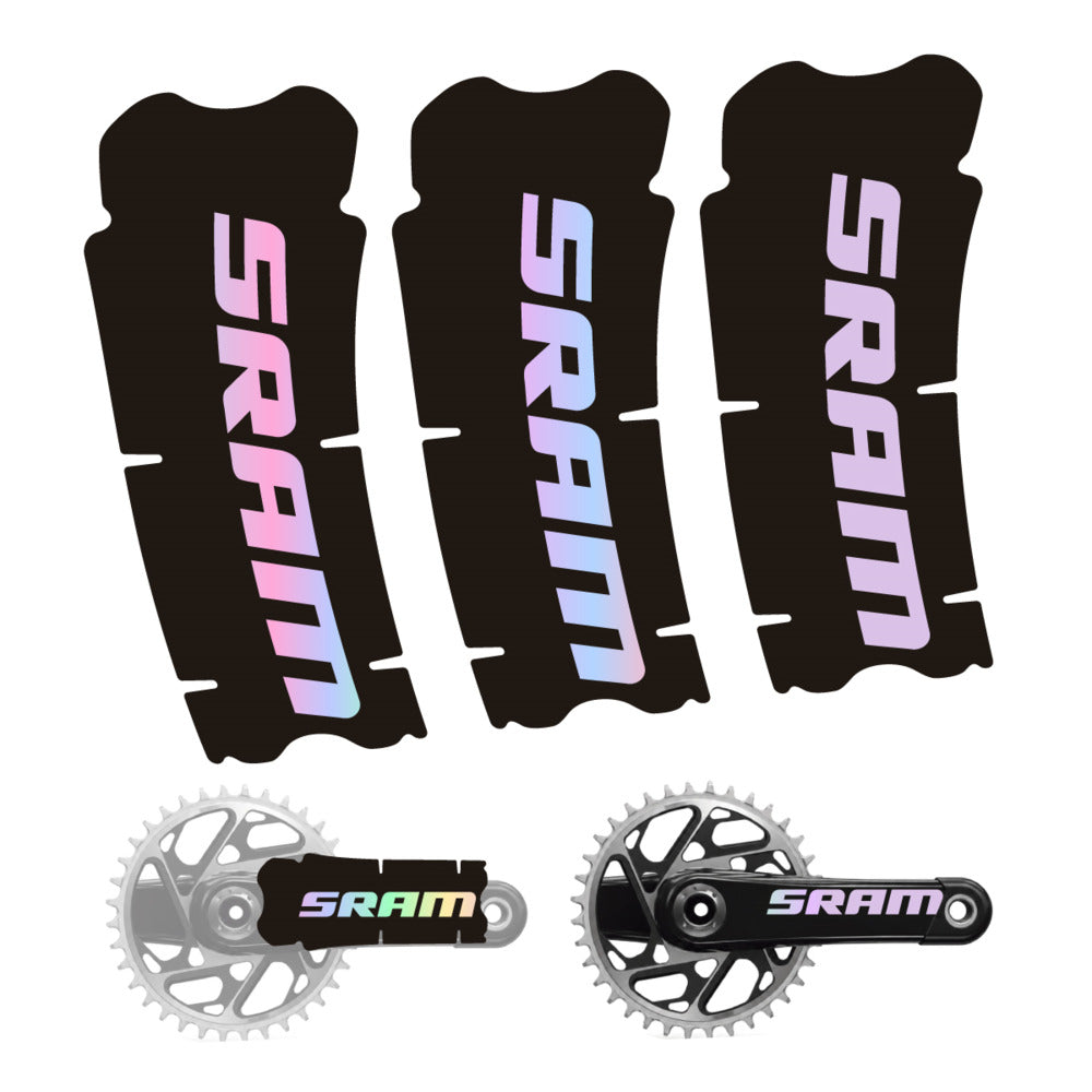 Stickers for SRAM Cranks, 3-Piece vinyl decals - Hollographic