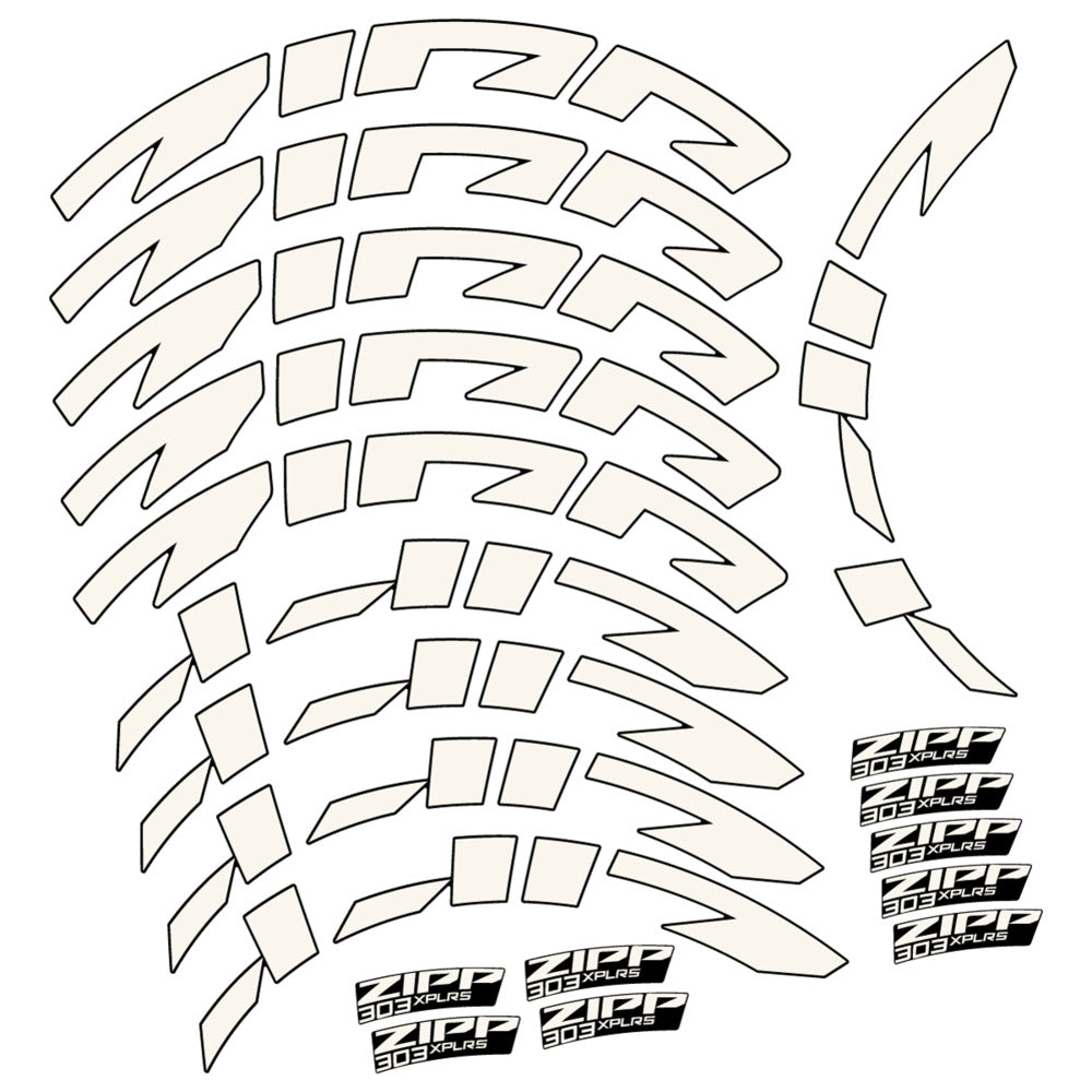 Stickers for Zipp 303 XPLR S, Road Wheel vinyl decals - Bone White