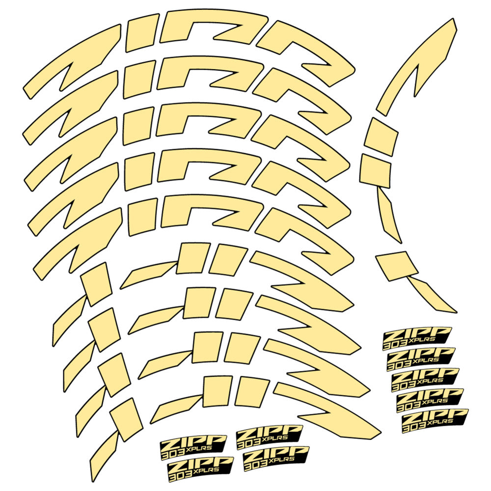 Stickers for Zipp 303 XPLR S, Road Wheel vinyl decals - Cream