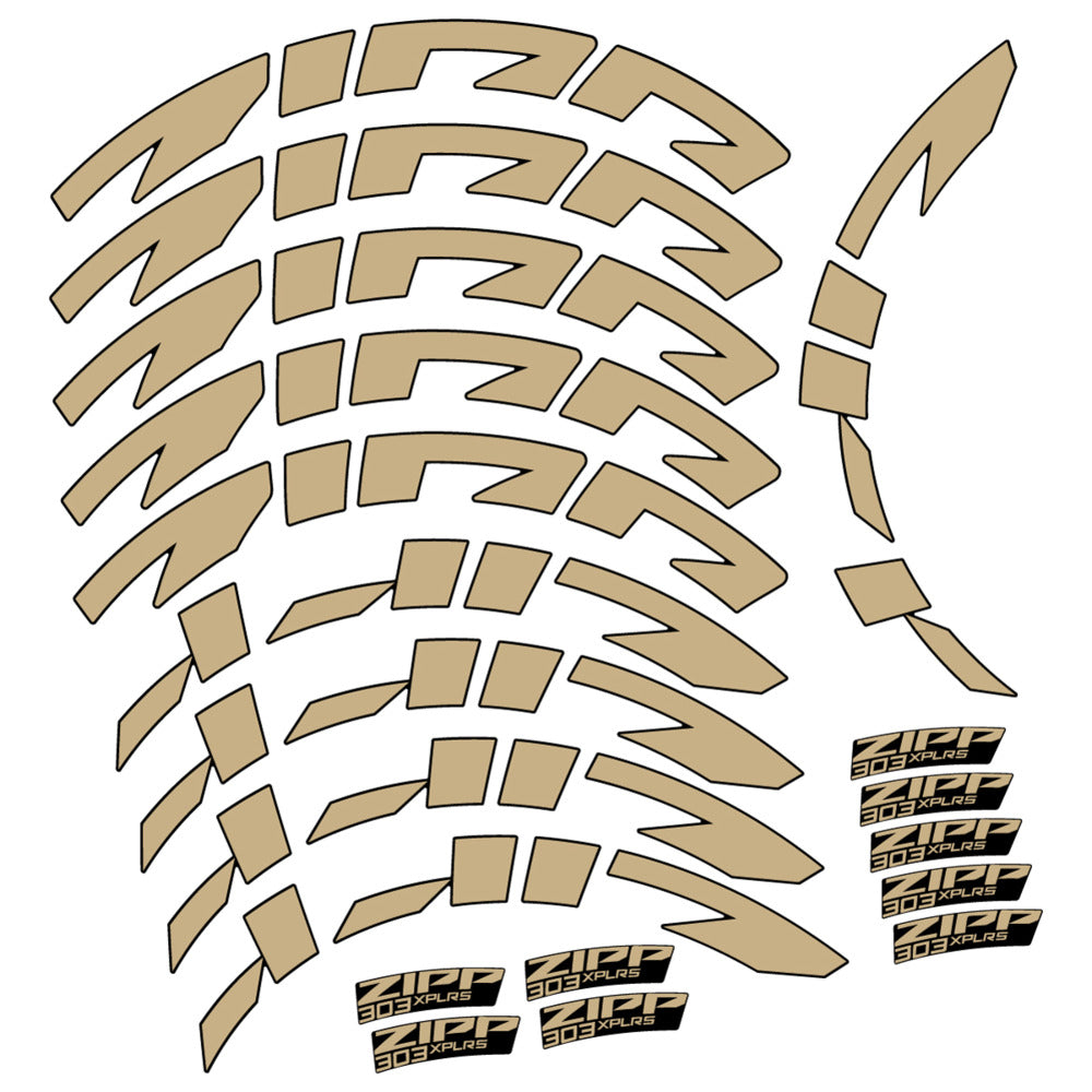 Stickers for Zipp 303 XPLR S, Road Wheel vinyl decals - Sand