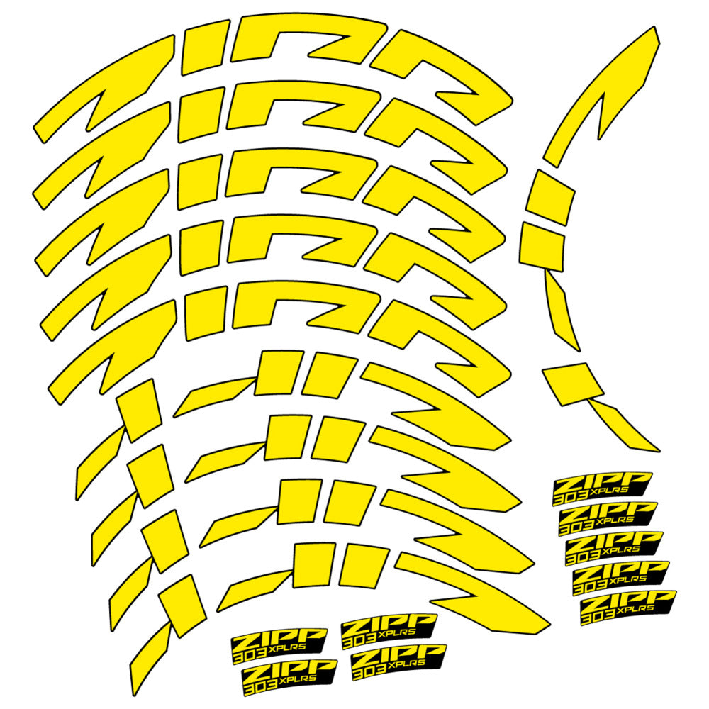 Stickers for Zipp 303 XPLR S, Road Wheel vinyl decals - Yellow