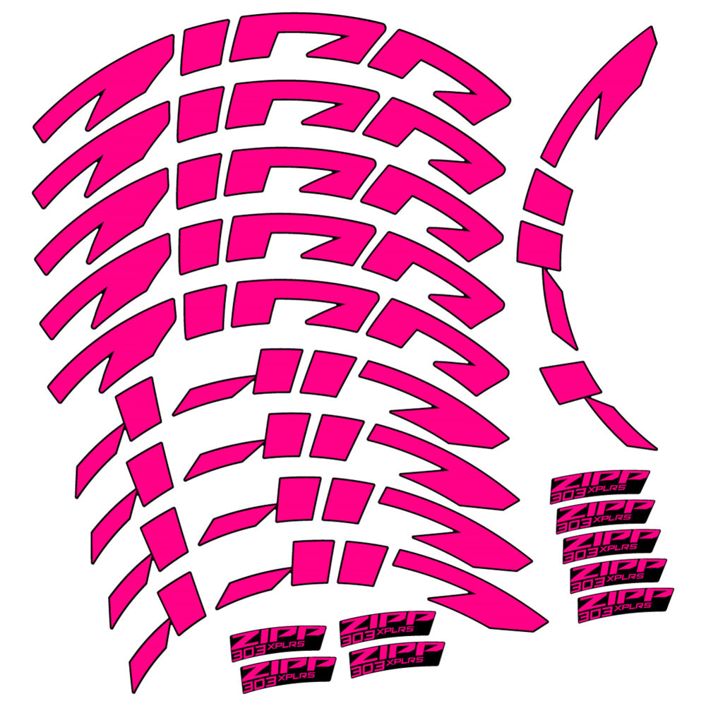 Stickers for Zipp 303 XPLR S, Road Wheel vinyl decals - Fuchsia