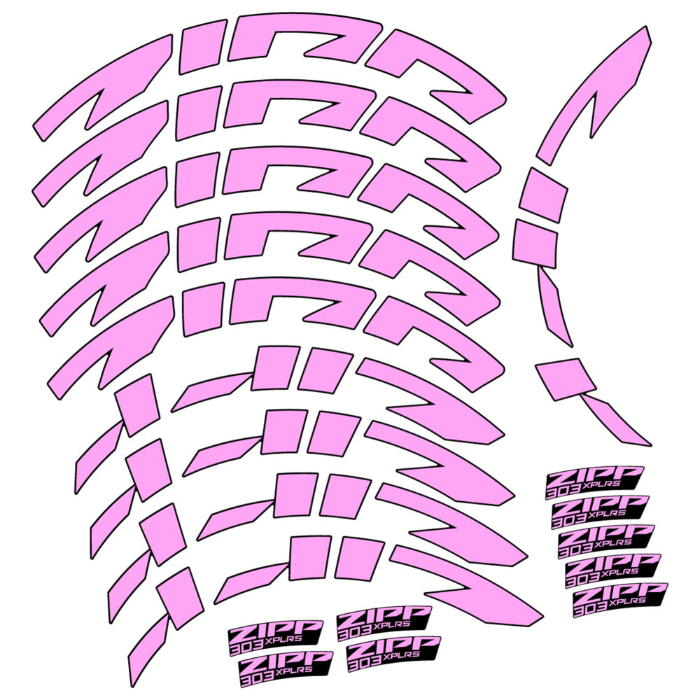 Stickers for Zipp 303 XPLR S, Road Wheel vinyl decals - Light Lilac