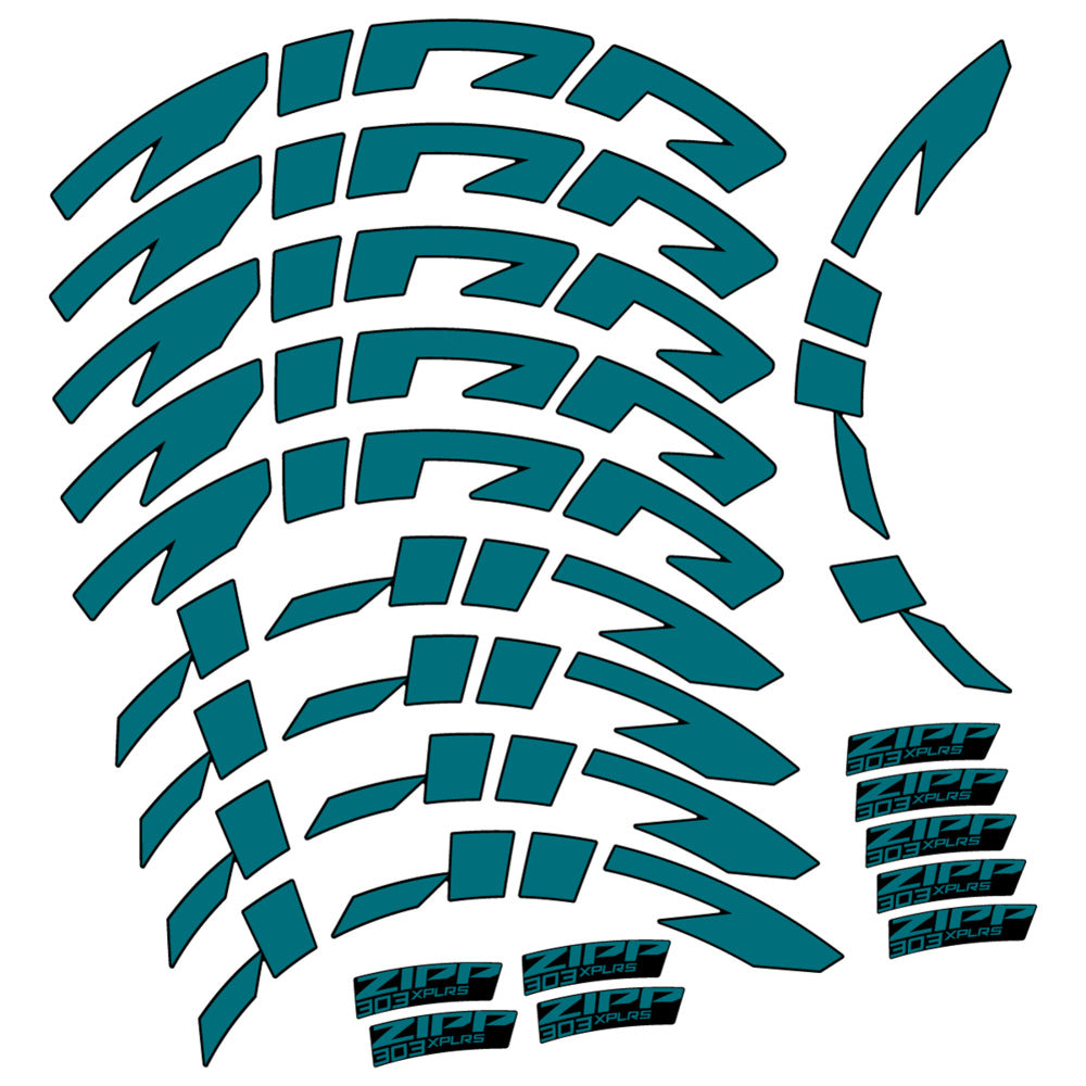 Stickers for Zipp 303 XPLR S, Road Wheel vinyl decals - Dark Turquoise