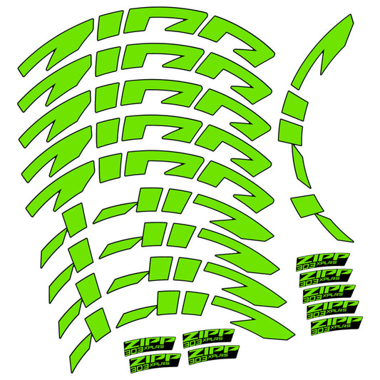 Stickers for Zipp 303 XPLR S, Road Wheel vinyl decals - Apple Green