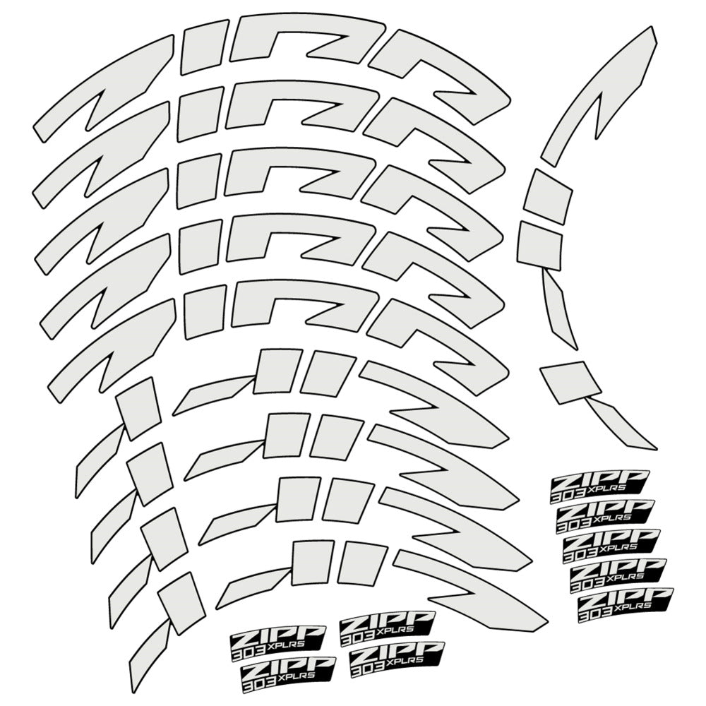 Stickers for Zipp 303 XPLR S, Road Wheel vinyl decals - Pearl Grey