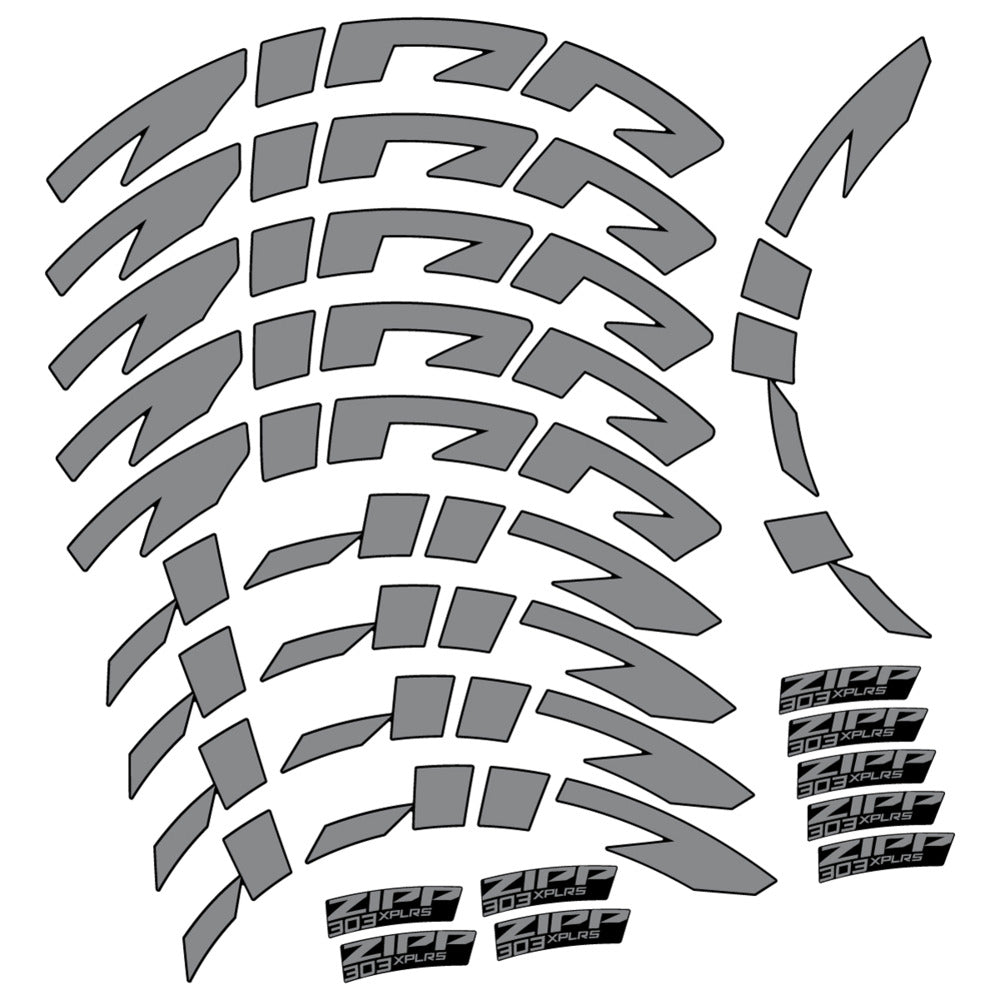 Stickers for Zipp 303 XPLR S, Road Wheel vinyl decals - Traffic Grey