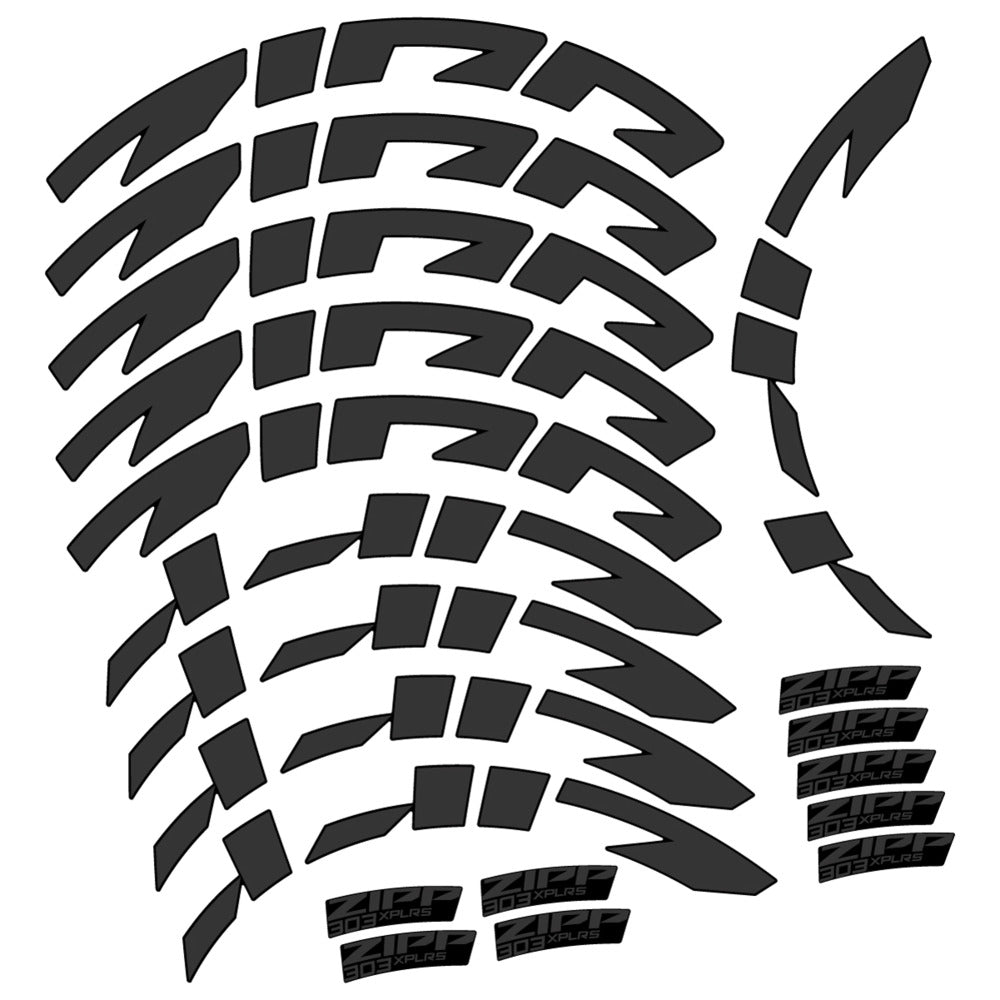 Stickers for Zipp 303 XPLR S, Road Wheel vinyl decals - Very Dark Grey