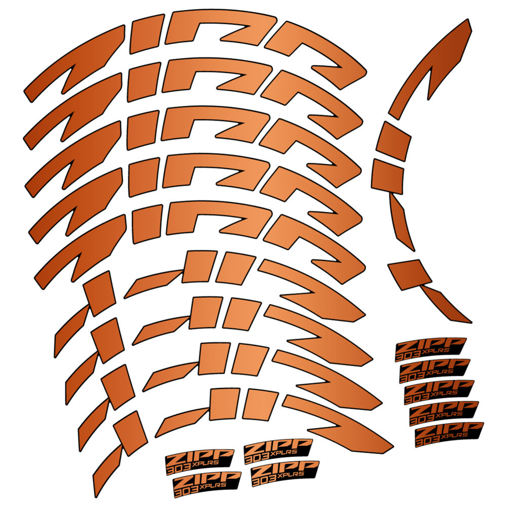 Stickers for Zipp 303 XPLR S, Road Wheel vinyl decals - Bronze