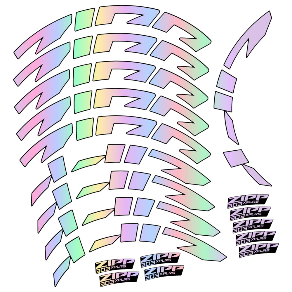 Stickers for Zipp 303 XPLR S, Road Wheel vinyl decals - Hollographic