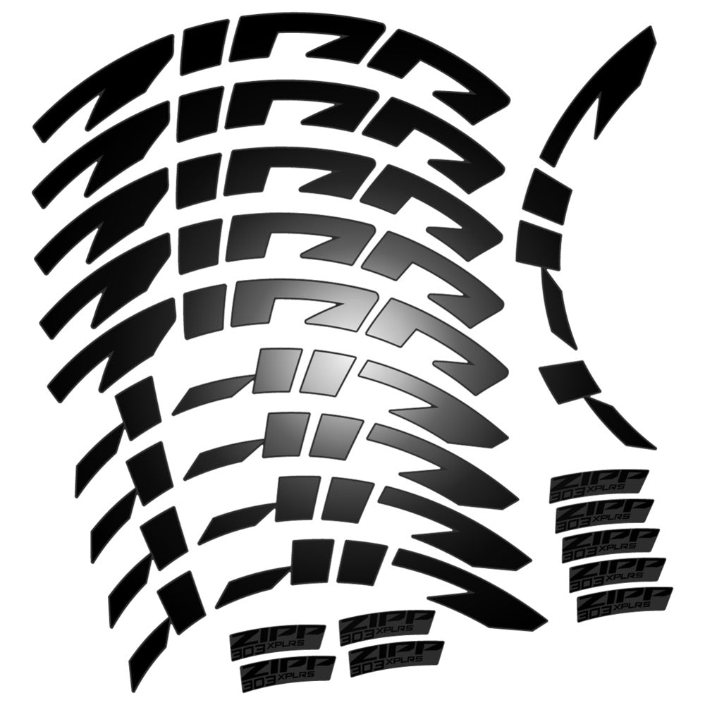 Stickers for Zipp 303 XPLR S, Road Wheel vinyl decals - Black