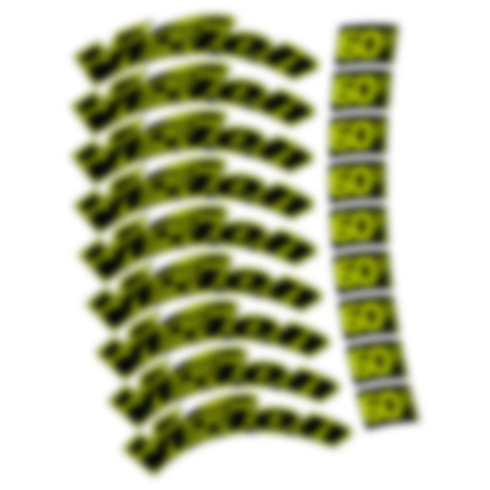 Stickers for Visixn Metron 60 SL, Road Wheel vinyl decals - Neon Yellow