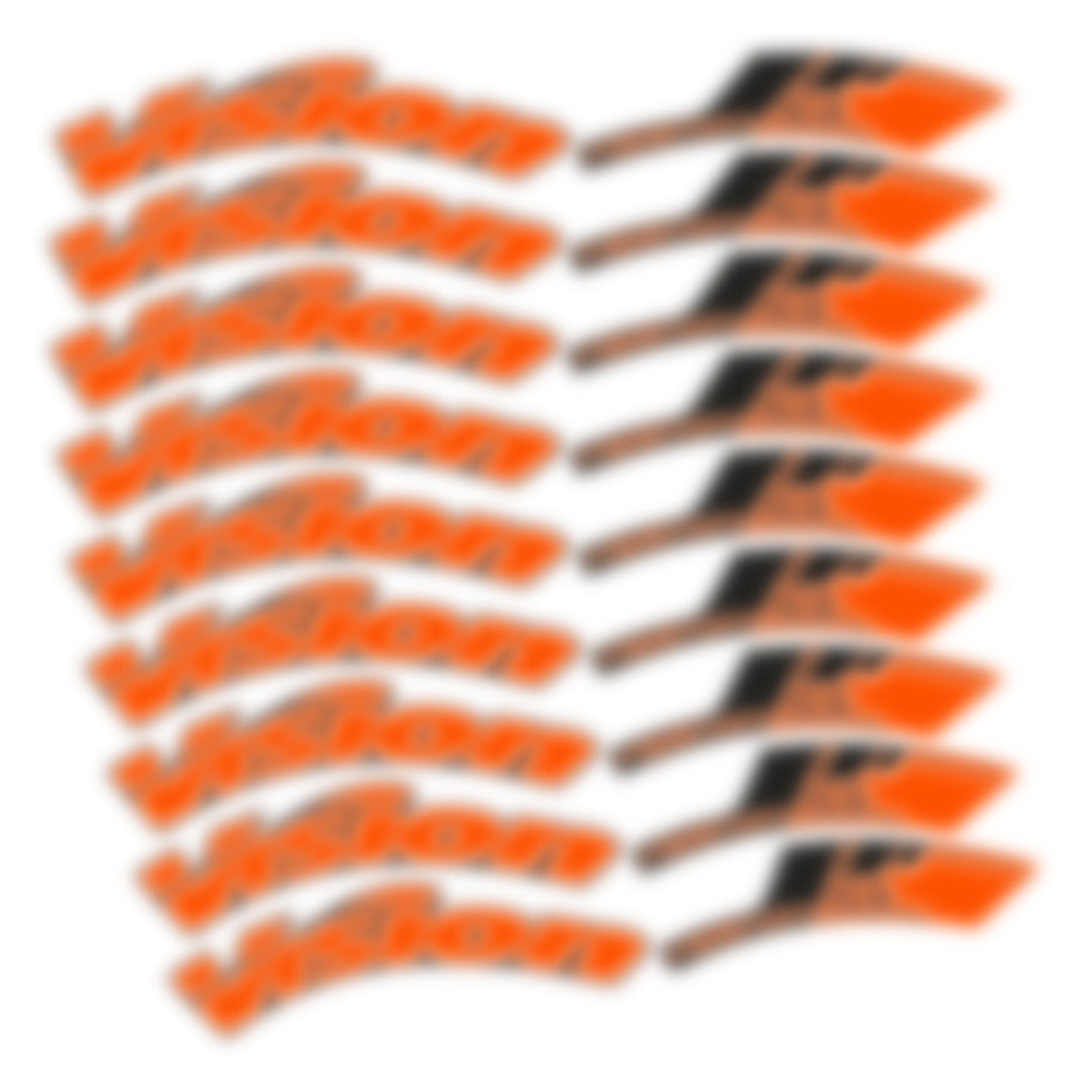 Stickers for Visixn Metron 55 SL Disc Tubular, Road Wheel vinyl decals - Orange