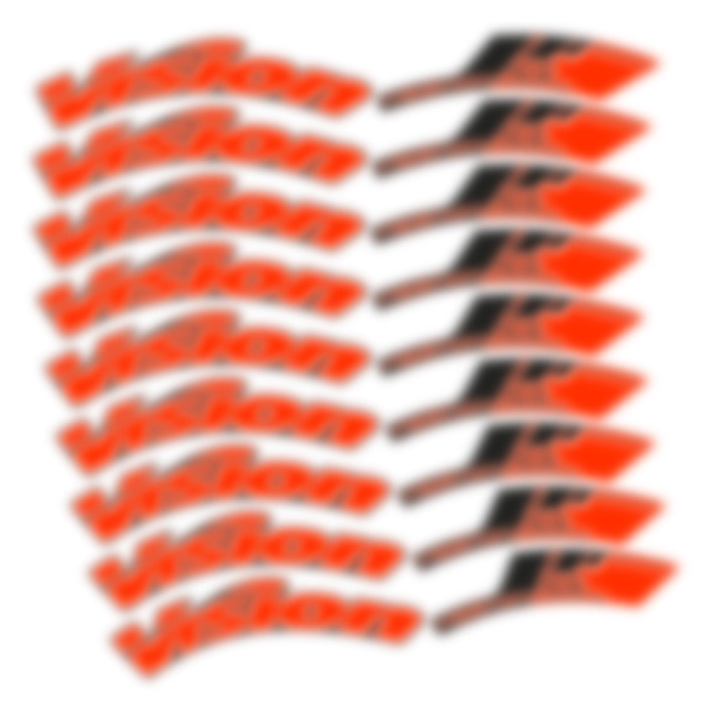 Stickers for Visixn Metron 55 SL Disc Tubular, Road Wheel vinyl decals - Luminous Orange
