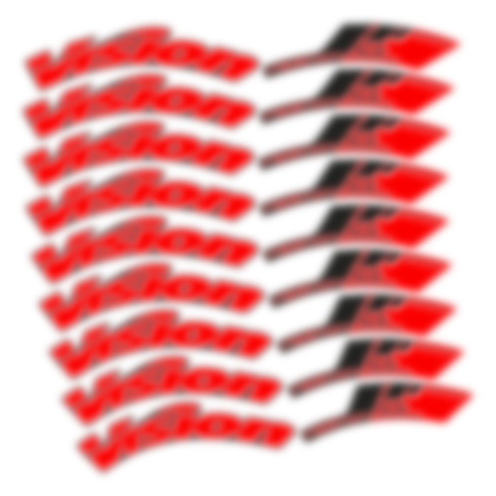 Stickers for Visixn Metron 55 SL Disc Tubular, Road Wheel vinyl decals - Orange Red