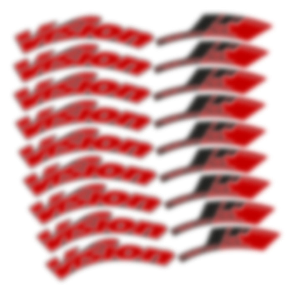 Stickers for Visixn Metron 55 SL Disc Tubular, Road Wheel vinyl decals - Medium Red