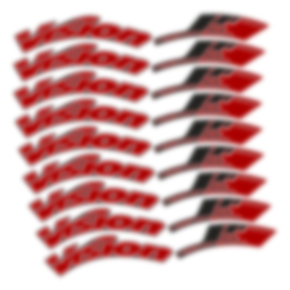 Stickers for Visixn Metron 55 SL Disc Tubular, Road Wheel vinyl decals - Dark Red