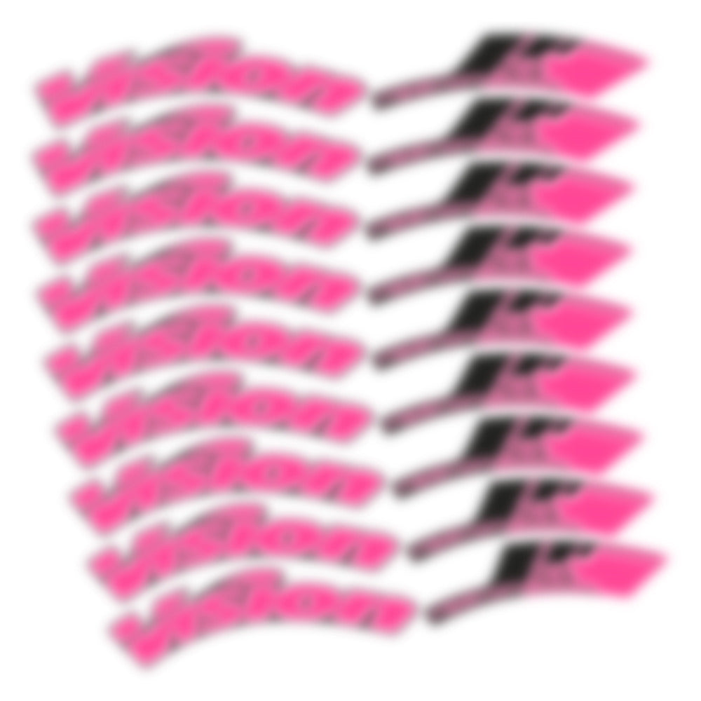 Stickers for Visixn Metron 55 SL Disc Tubular, Road Wheel vinyl decals - Bubblegum Pink