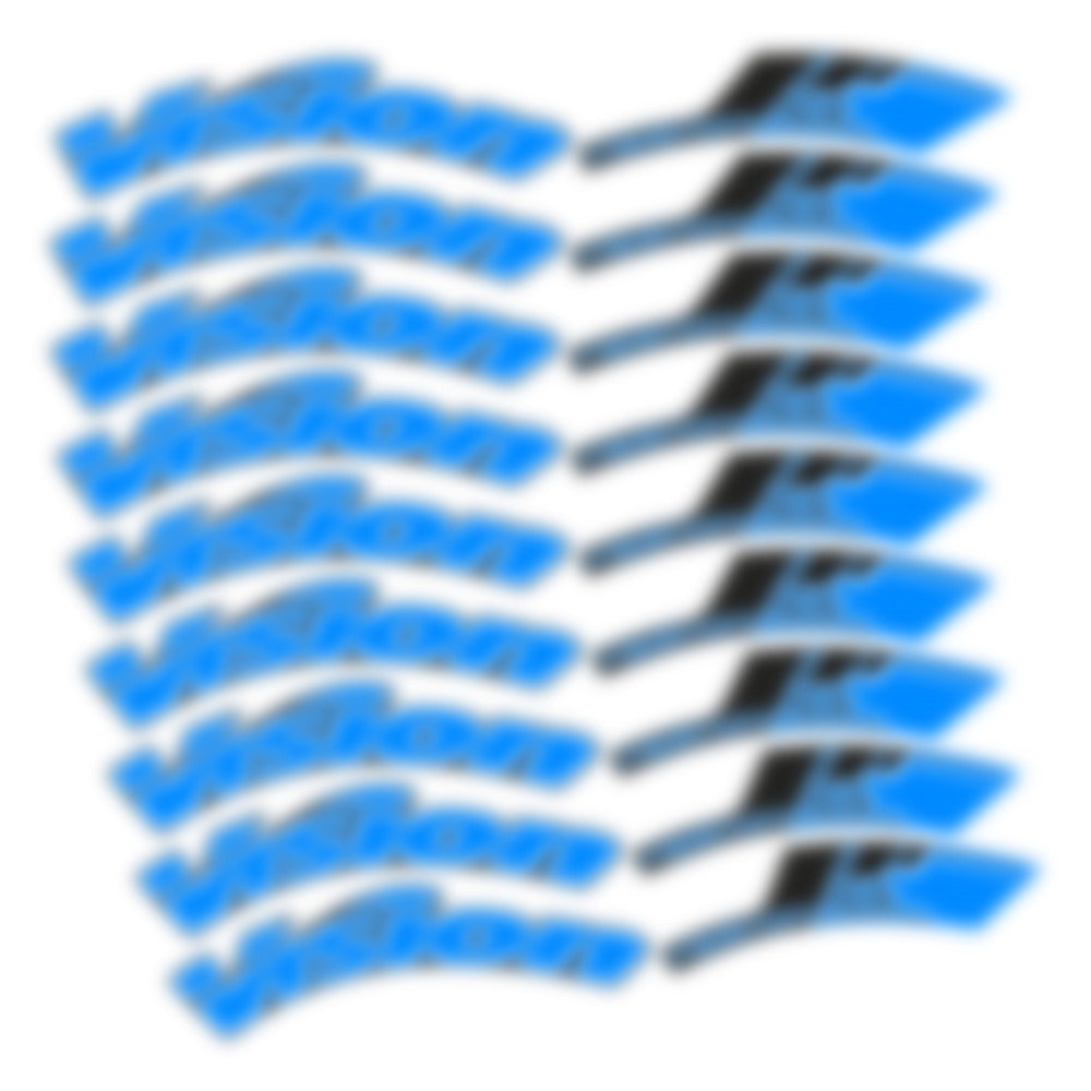 Stickers for Visixn Metron 55 SL Disc Tubular, Road Wheel vinyl decals - Luminous Cyan