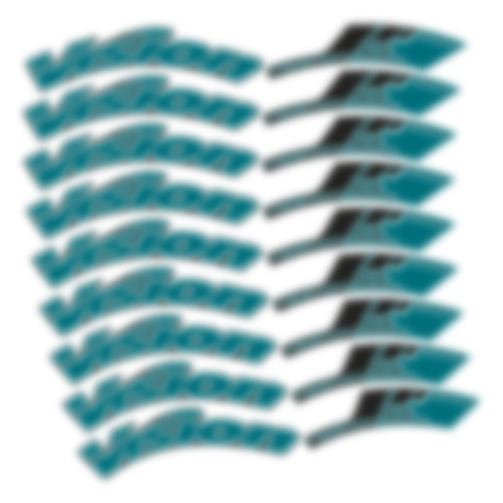 Stickers for Visixn Metron 55 SL Disc Tubular, Road Wheel vinyl decals - Dark Turquoise
