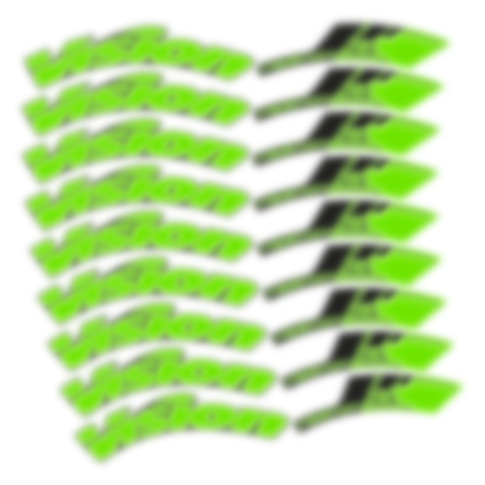 Stickers for Visixn Metron 55 SL Disc Tubular, Road Wheel vinyl decals - Apple Green