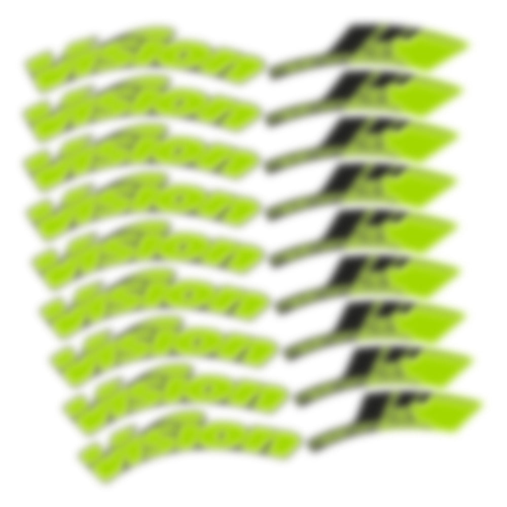 Stickers for Visixn Metron 55 SL Disc Tubular, Road Wheel vinyl decals - Lime Green