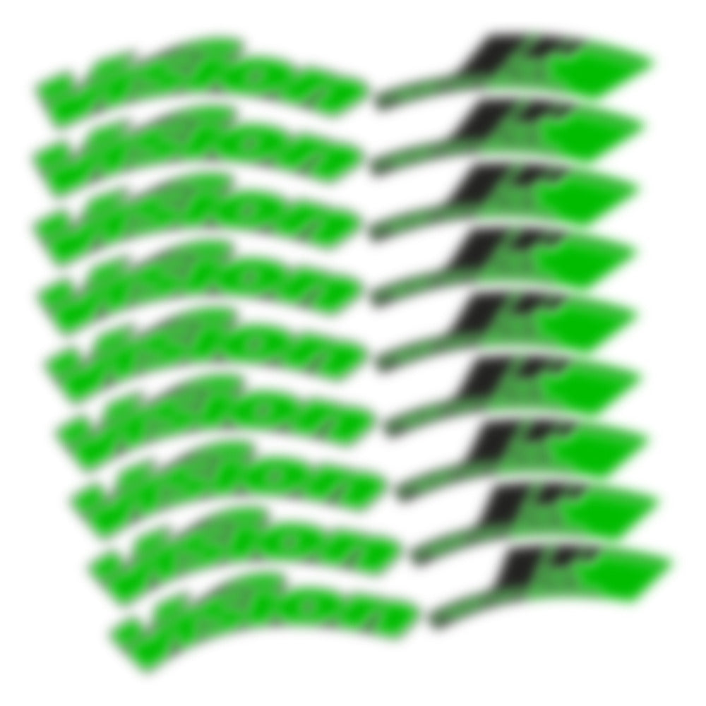 Stickers for Visixn Metron 55 SL Disc Tubular, Road Wheel vinyl decals - Grass Green