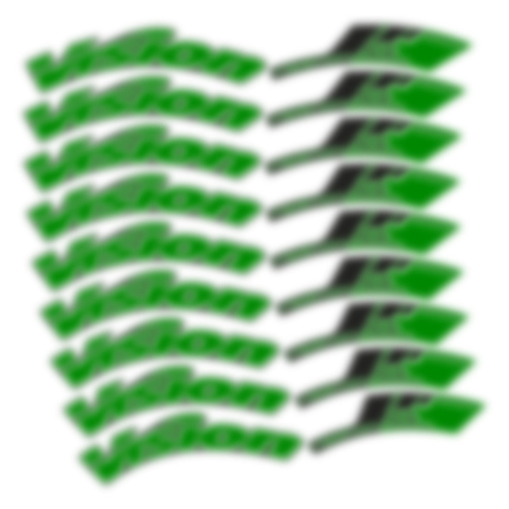 Stickers for Visixn Metron 55 SL Disc Tubular, Road Wheel vinyl decals - Medium Green