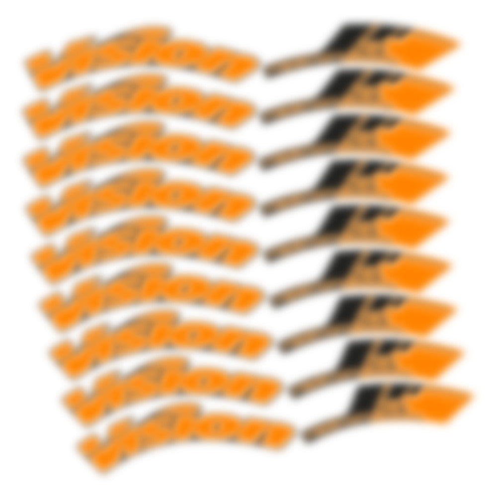 Stickers for Visixn Metron 55 SL Disc Tubular, Road Wheel vinyl decals - Light Neon Orange