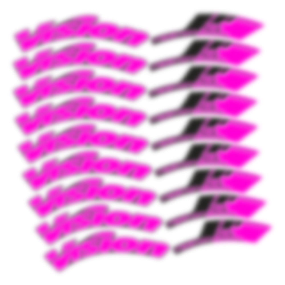 Stickers for Visixn Metron 55 SL Disc Tubular, Road Wheel vinyl decals - Fuchsia Neon