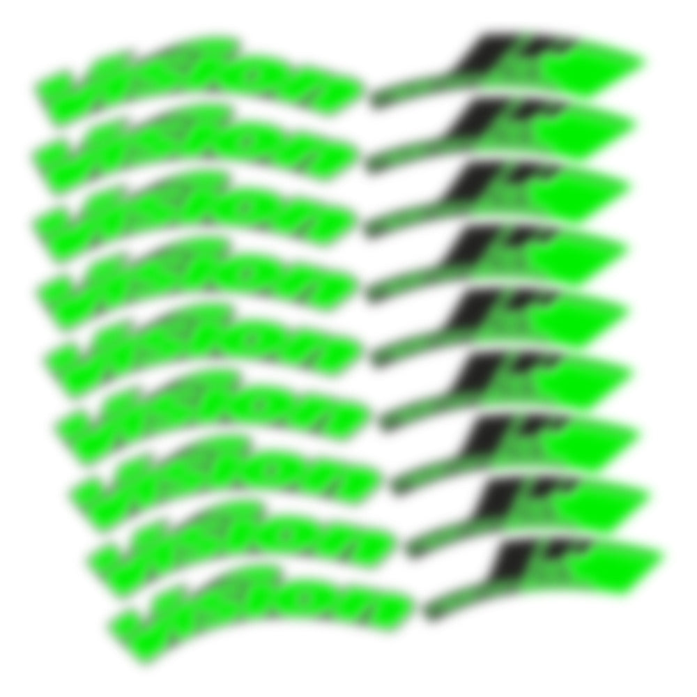 Stickers for Visixn Metron 55 SL Disc Tubular, Road Wheel vinyl decals - Neon Green