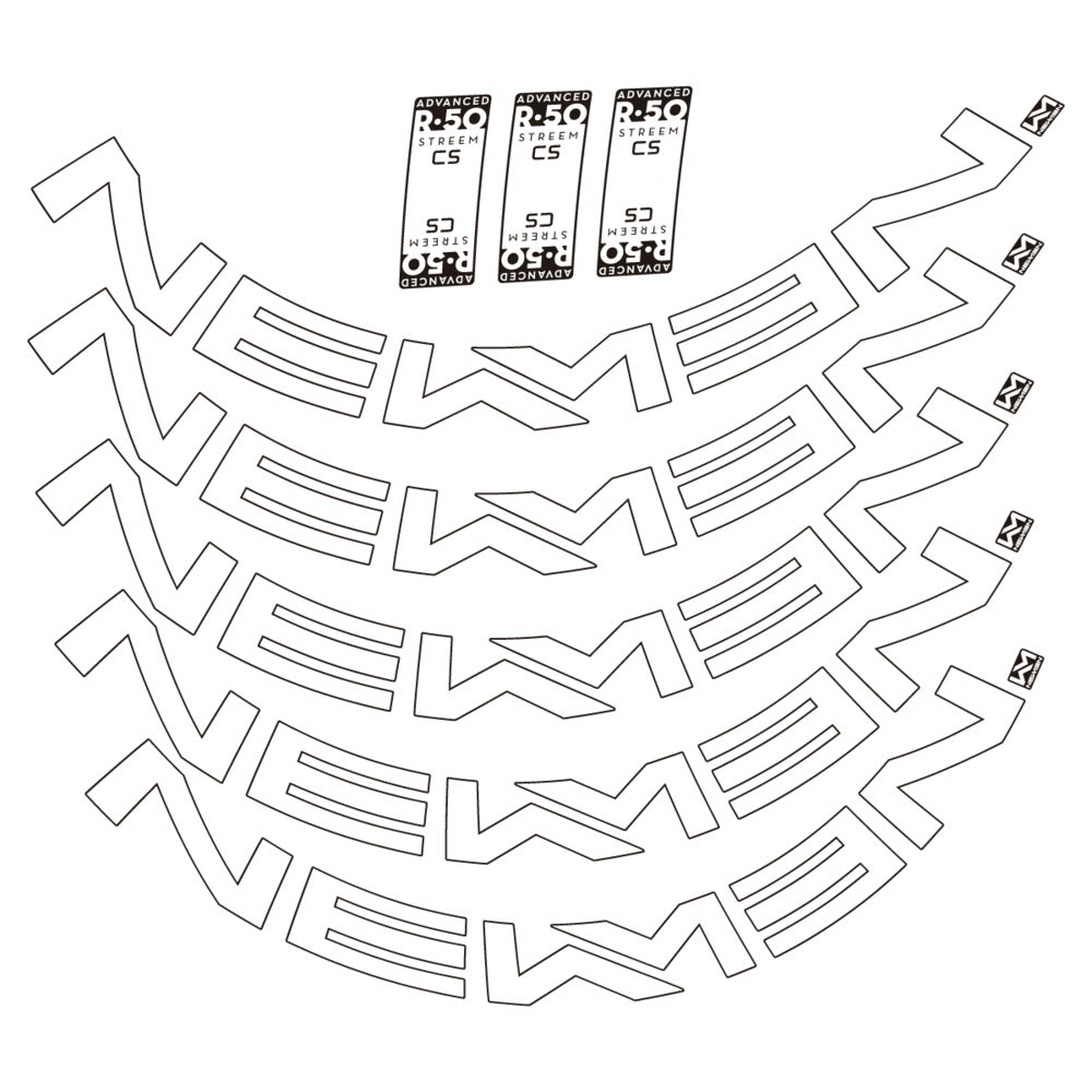 Stickers for Newmen Advanced SL R.50 Streem CS, Road Wheel vinyl decals - White
