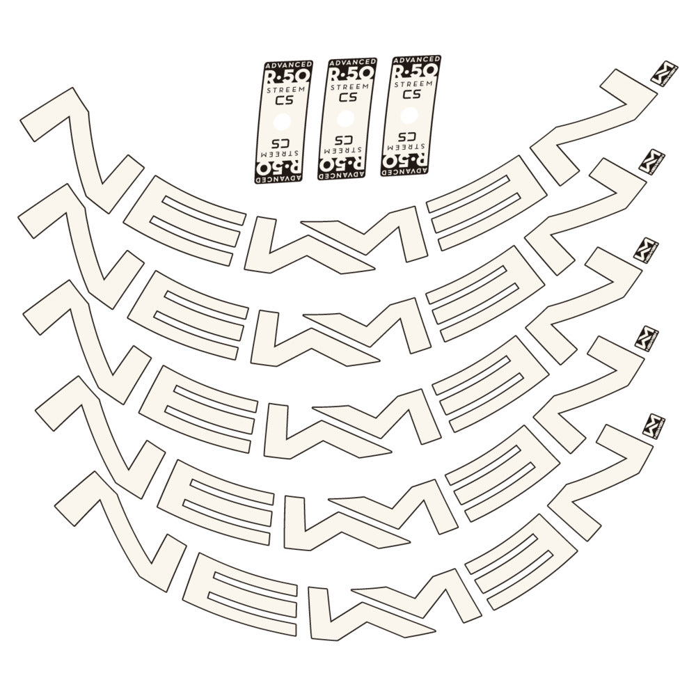 Stickers for Newmen Advanced SL R.50 Streem CS, Road Wheel vinyl decals - Bone White