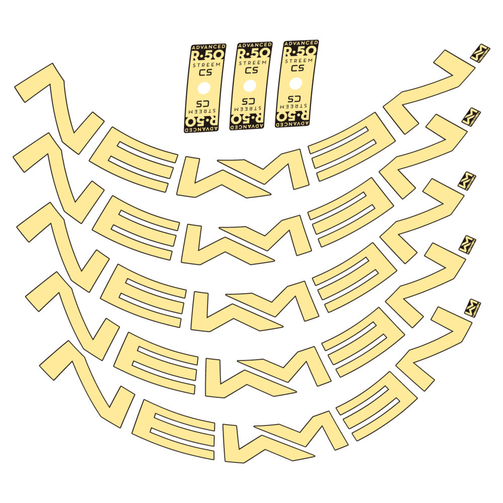 Stickers for Newmen Advanced SL R.50 Streem CS, Road Wheel vinyl decals - Cream