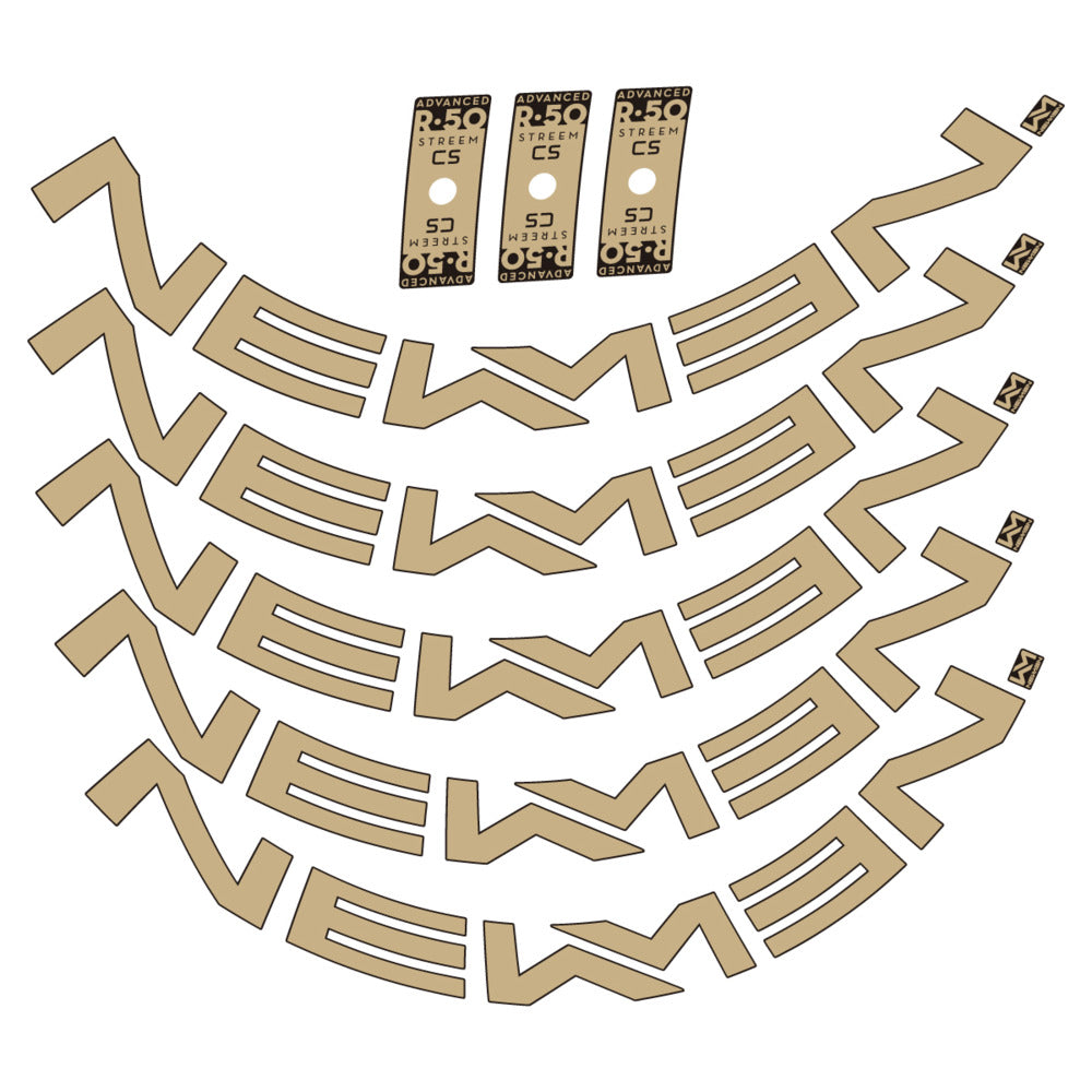 Stickers for Newmen Advanced SL R.50 Streem CS, Road Wheel vinyl decals - Sand