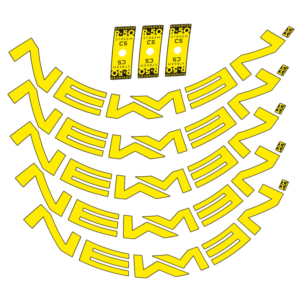 Stickers for Newmen Advanced SL R.50 Streem CS, Road Wheel vinyl decals - Yellow
