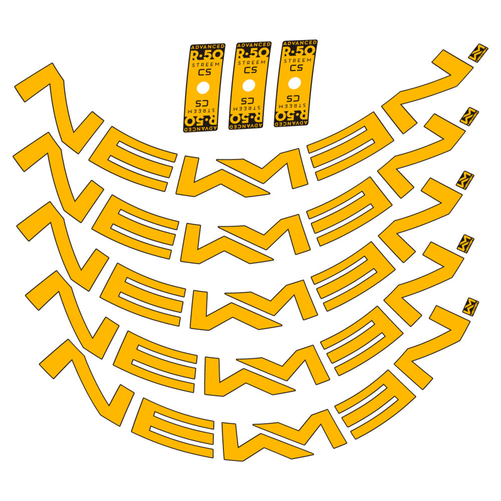 Stickers for Newmen Advanced SL R.50 Streem CS, Road Wheel vinyl decals - Medium Yellow