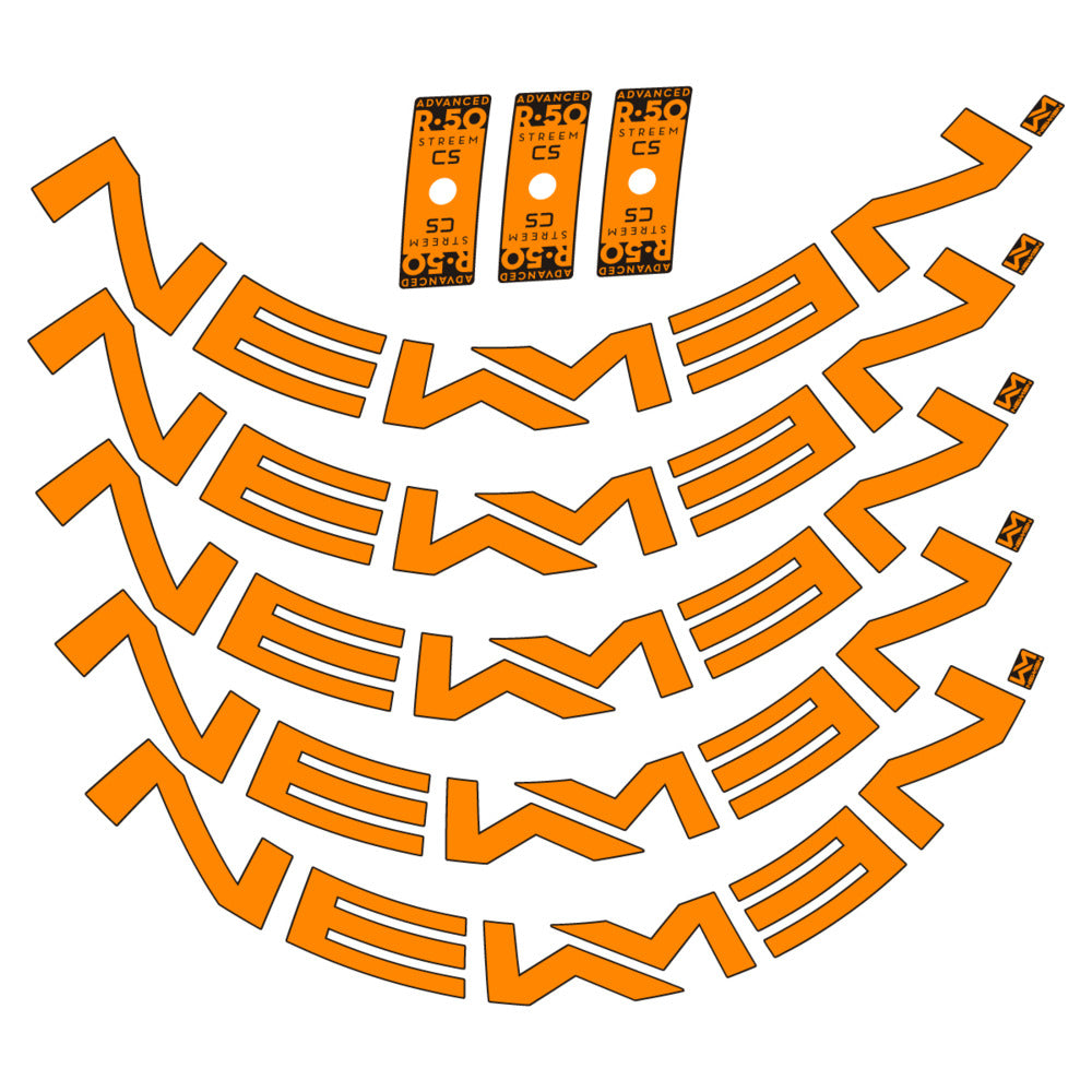 Stickers for Newmen Advanced SL R.50 Streem CS, Road Wheel vinyl decals - Saffron Yellow