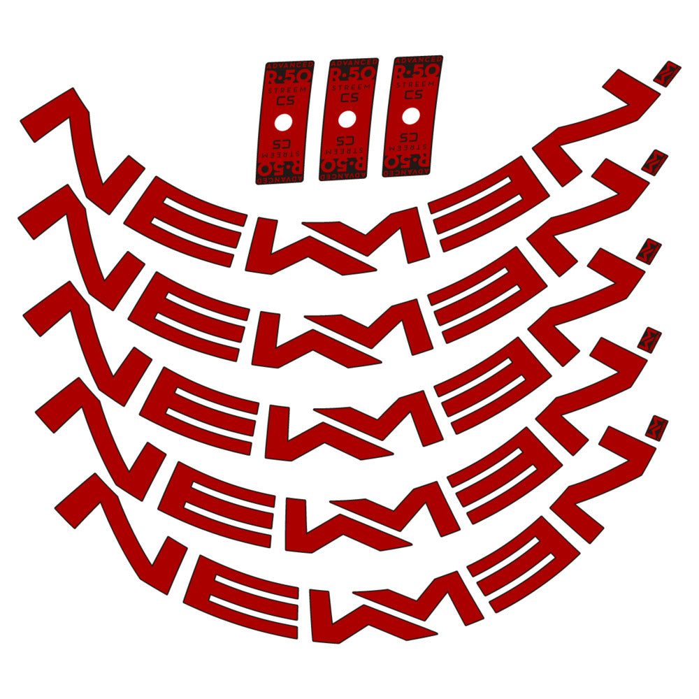 Stickers for Newmen Advanced SL R.50 Streem CS, Road Wheel vinyl decals - Dark Red